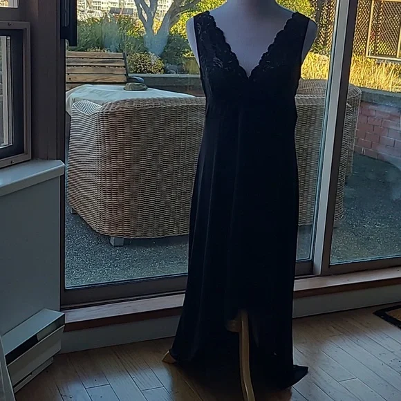 Nicole Miller Lace Satin Long Maxi Slip Dress Hi-Lo Style Size S - Picture 2 of 11